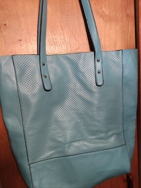 Teal Perforated Tote Bag - Women's Everyday Carry